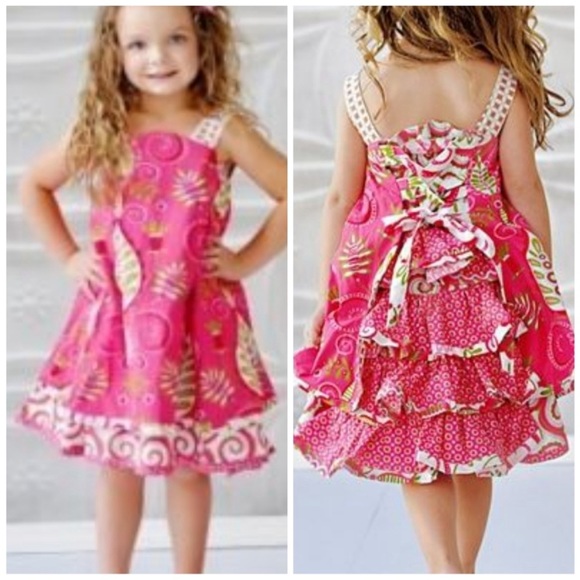 Jelly The Pug Other - Jelly the Pug Baby Girls Pink Patty Tiered Ruffle Dress Size 12 mo